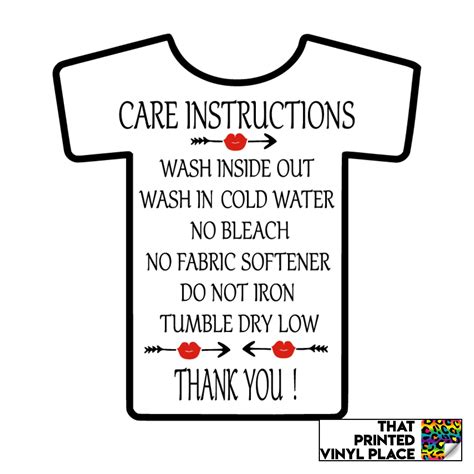 Htv Care Instructions Printable Free